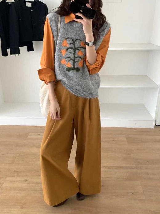 韩铃兰花马海毛马甲 商品图3