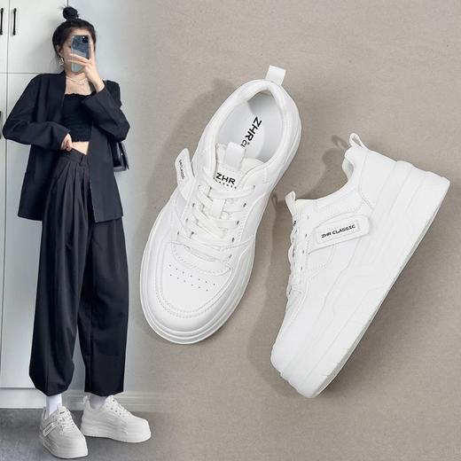 ZHR则则厚底小白鞋女2024夏季新款增高百搭运动休闲鞋软底板鞋女 商品图1