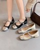 新品女士拼接头韩式小清新粗跟单鞋547B43510（W） 商品缩略图0