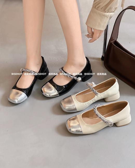 新品女士拼接头韩式小清新粗跟单鞋547B43510（W） 商品图0