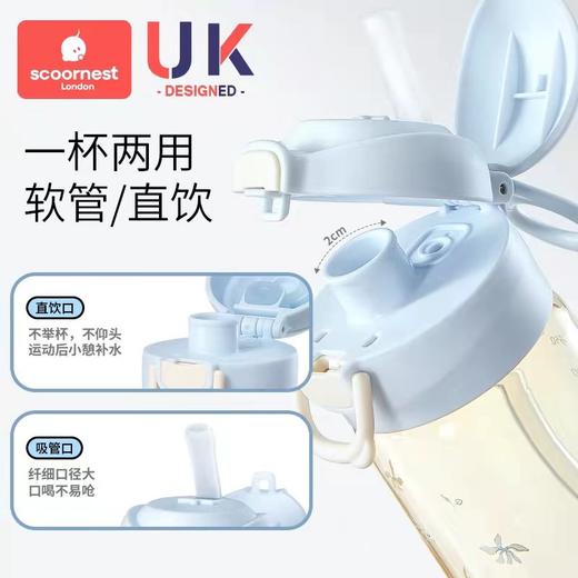 科巢儿童/孕妇/成人一盖双饮水杯(幸斯蓝A2/尼采粉A1/布拉绿,配背带和清洁工具) 商品图2
