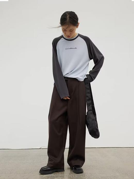 步履不停/3D16047C/发热插肩袖撞色T恤 商品图1