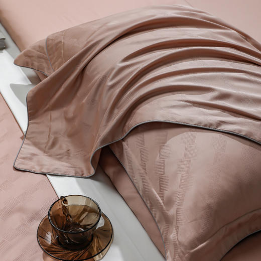 60S长绒棉全棉四件套纯色大提花 律-黎莎粉 商品图4