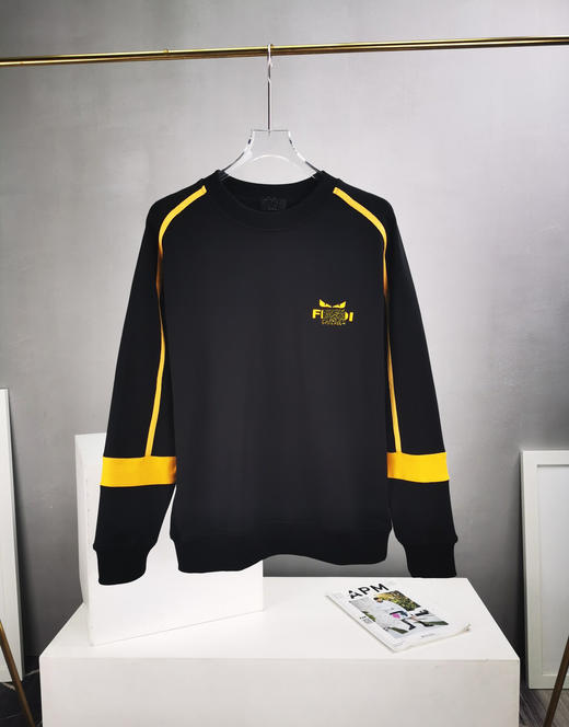 FD 2024秋季新款 拼接撞色刺绣怪兽眼 圆领休闲套头卫衣 Z-11960 商品图0