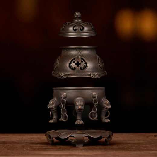 吉祥古法香炉 小号带座帝王熏炉 商品图5