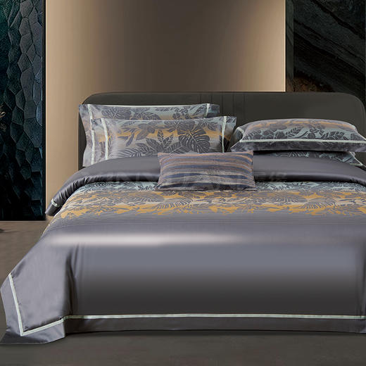 鑫缘 百支长绒棉双丝光提花四件套  DMJ0418 DMJ0420 商品图1