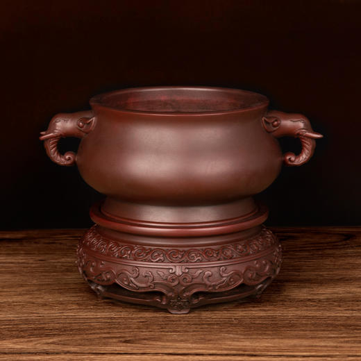 吉祥古法香炉 带座象首耳彛炉 商品图1