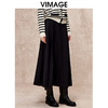 VIMAGE纬漫纪时尚气质纯色A字百搭显瘦长裙半身裙秋季新款V2206807 商品缩略图2