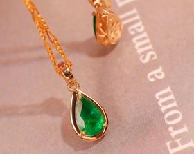 18k金祖母绿吊坠1卡拉