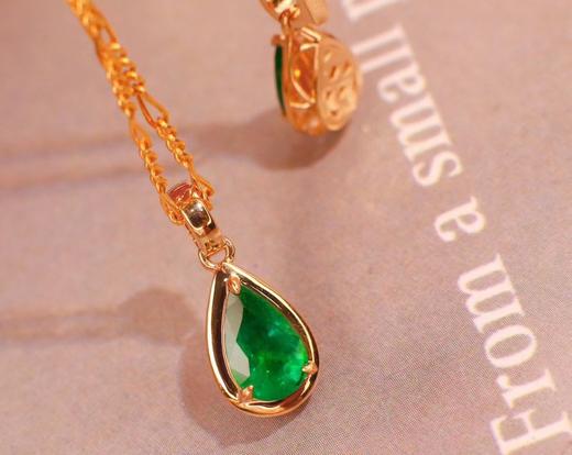 18k金祖母绿吊坠1卡拉 商品图0