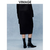 VIMAGE纬漫纪高腰包臀黑色显瘦半身裙秋季新款V2206808 商品缩略图3