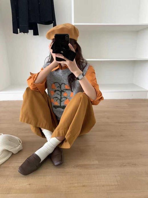 韩铃兰花马海毛马甲 商品图1