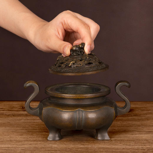 吉祥古法香炉 福禄寿朝冠耳海棠熏炉 商品图6