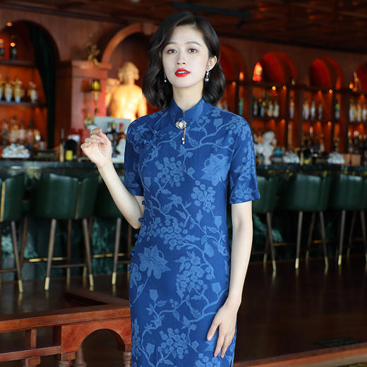 OY-24280中国风复古女装夏季新款棉麻印花日常改良旗袍连衣裙24280 商品图0