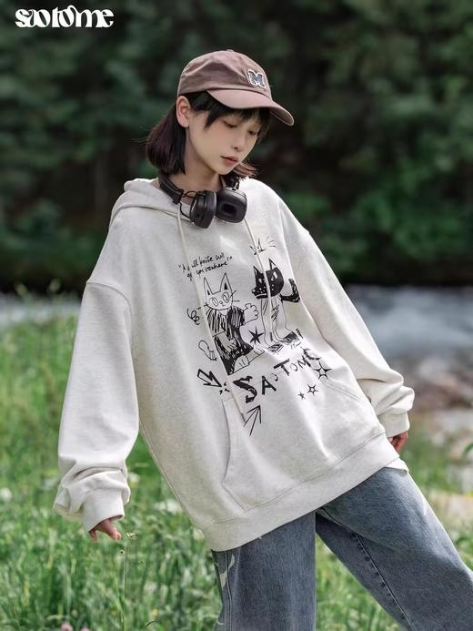 早乙女惠子saotome/STMWY243185/手绘涂鸦连帽卫衣 商品图0
