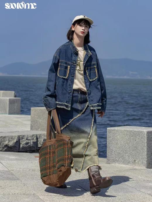 早乙女惠子saotome/STMWT243139/做旧毛边水洗牛仔外套 商品图2