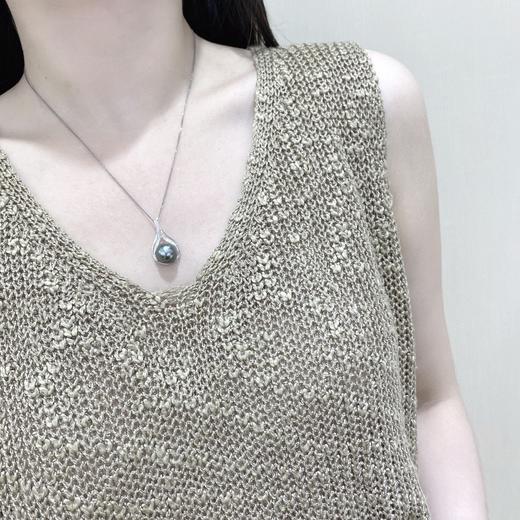 11-12mm钻石大溪地黑珠吊坠 商品图5