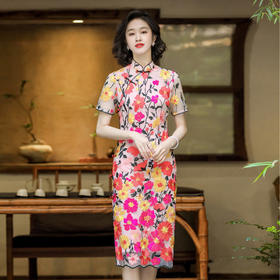 OY-24233中国风女装夏季新款复古中国风刺绣日常改良连衣裙24233