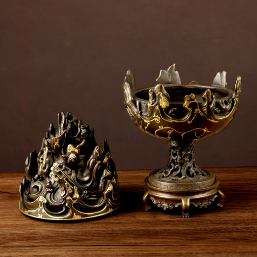 吉祥古法香炉 描金仿汉博山炉 商品图3