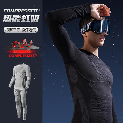 冬季滑雪速干衣裤男女户外运动骑行排汗秋天保暖压缩内衣打底套装礼盒装 商品图1