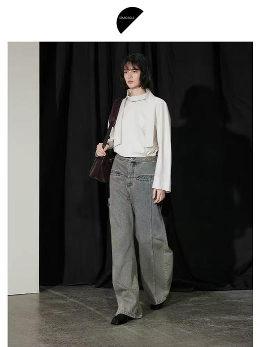 半圆/D24302406/水洗怀旧牛仔裤 商品图1