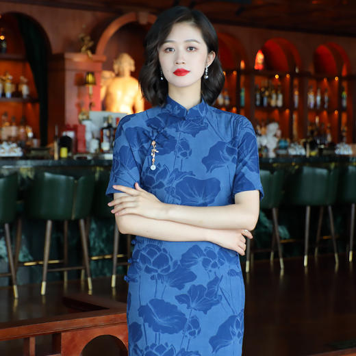 OY-24281中国风女装复古夏季新款棉麻印花旗袍日常改良版连衣裙24281 商品图1