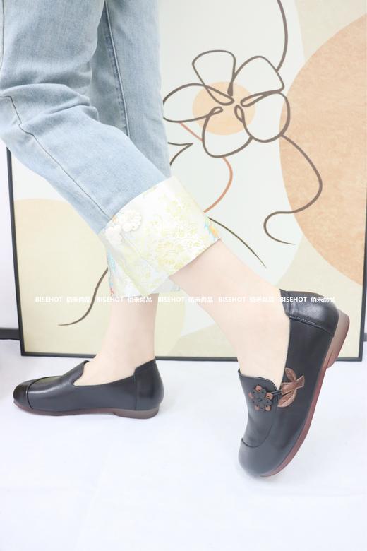 新品牛皮复古一脚蹬柔软橡胶底婆婆鞋963B43514 商品图2