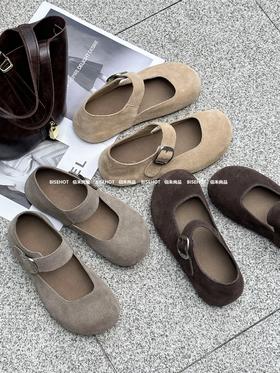 新品磨砂皮软底软面百搭休闲单鞋T18B43540（W）