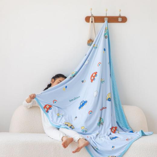 🍒【A类母婴级别】莫媞娜AB超软多功能儿童针织盖毯：🌿 生态针织棉面料；软软糯糯，甄选轻柔舒适的针织棉面料 商品图4