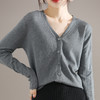 👊👊【安梨口袋升级款V领软糯针织开衫2.0】☑️「H”型阔版小口V领开衫」微落肩设计，🐻随便拍都出片 商品缩略图5