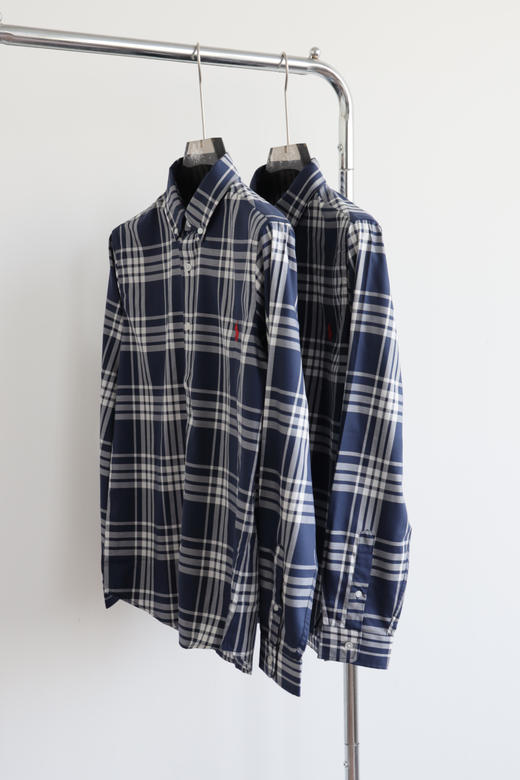 R.L 蓝色格纹 全棉长袖衬衫 CS212 商品图3