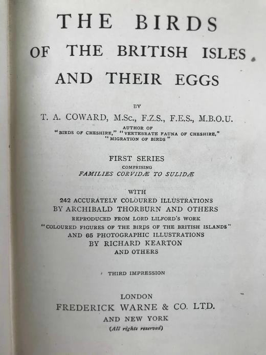 1921年 不列颠群岛鸟类与鸟卵图鉴（全2卷） 455幅彩色插图与大量黑白插图 漆布精装64开 商品图2