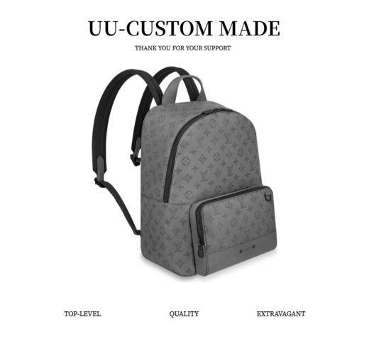 驴家 Racer*老花拉链开合 Monogram Shadow牛皮革 书包背包双肩包 男款 灰色（HH） 商品图1