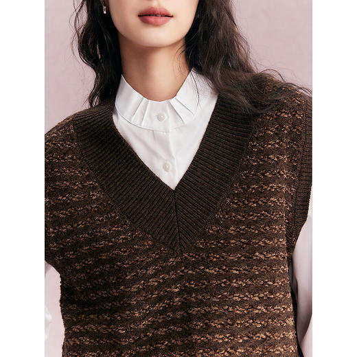 棉仓356699001-雪尼尔花式纱宽松马甲 商品图3