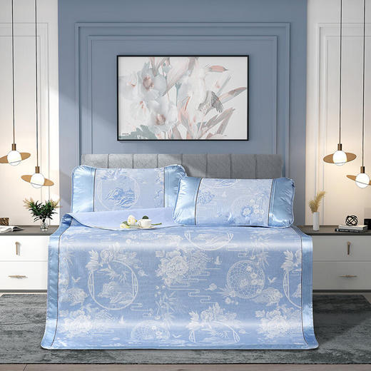 富安娜    冰丝提花席\忆江南150*200cm 商品图1