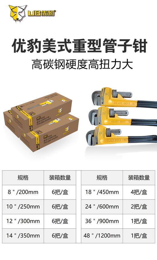 优豹美式重型管子钳 商品图6