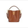 赛琳 TEEN BUCKET16 金属锁扣 光滑小牛皮 水桶包单肩斜挎手提包 小号 女款 黄褐色（HH） 商品缩略图0