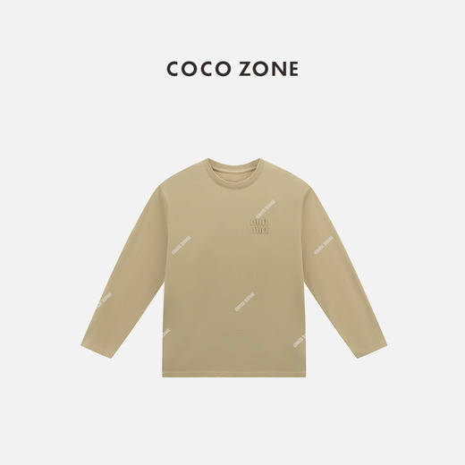 COCO ZONE 100棉复古圆领纯色长袖T恤上衣CC2C1265 商品图0