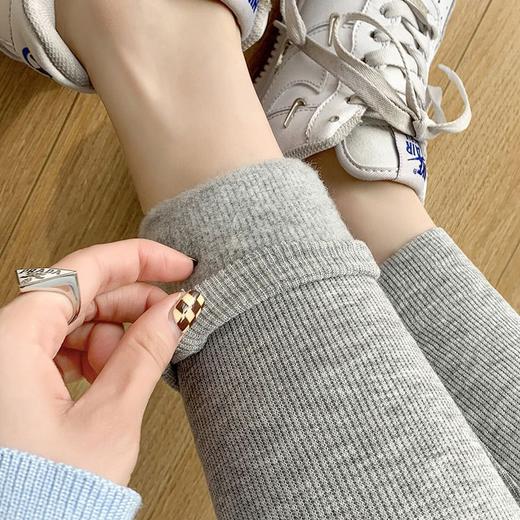 螺纹打底裤女 外穿长裤秋冬新款 磨毛薄绒棉裤高腰加绒加厚内穿秋裤 商品图1