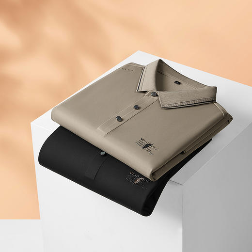 【新款DDP】大依优型大码弹力长袖Polo衫翻领男装加肥加大体恤大号上衣胖子弹力休闲商务 商品图12