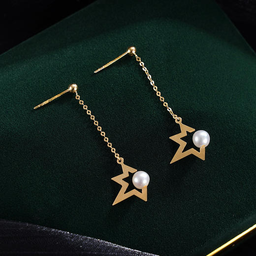 子佩集G18K珍珠耳钉【K90025181】K金珍珠枫叶2409 商品图3