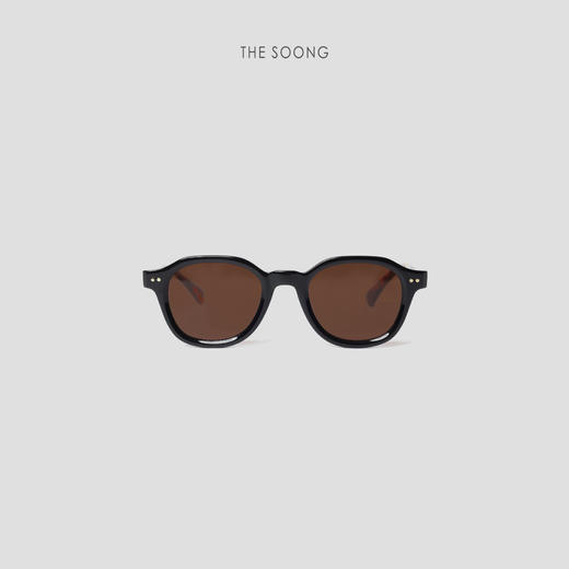 THESOONG|极简设计轻便双色拼接手工制作黑框墨镜HWZB4565 商品图0