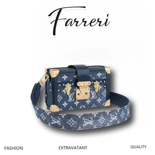 驴家 M59717 PETITE MALLE 丹宁牛仔系列硬盒子包，A级全钢五金锁扣！ 商品图0