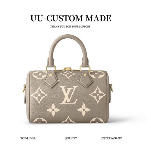 LouIs VUITTON Speedy Bandouliere系列 20 可拆卸可调节肩带挂锁开合 压花粒面牛皮 手提单肩斜挎包 常规 女款 米灰色（CB） 商品图1