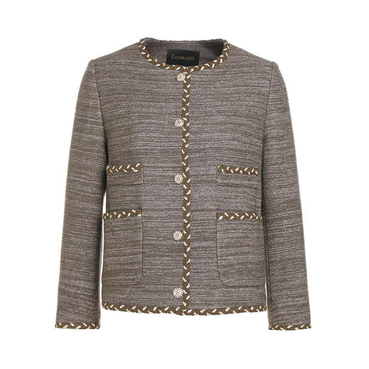 乔万尼秋冬新款小香风绵羊毛外套复古高级感EM3B305 商品图4