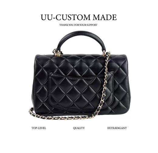 香奈-儿 Classic Flap CF 22S 狮子吊饰手柄款 小羊皮 口盖包单肩包斜挎包手提包 迷你 女款 黑色（HH） 商品图1