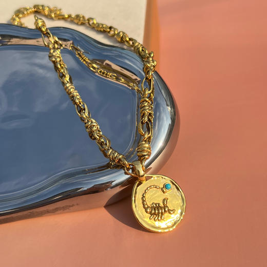 订购6个月到｜Goossens Paris-星座系列-天蝎座 绿松石 粗链 项链［法国设计师］ 商品图1