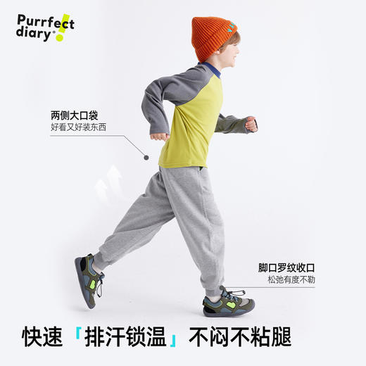 【330g重工毛圈】儿童刺绣休闲卫裤 PQK2432 商品图2