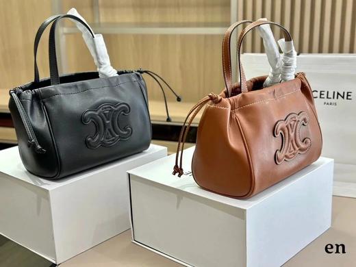 赛琳 小号光滑牛皮革抽绳托特包|Q（HH） 商品图0