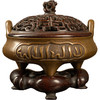 清 铜冲耳三足香炉（红木盖座） 商品缩略图5